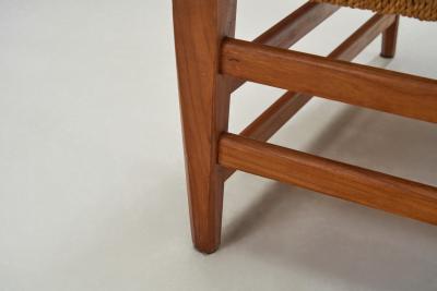 Bas Van Pelt Cherry Wood and Papercord Armchair by Bas Van Pelt Attr Netherlands 1940s