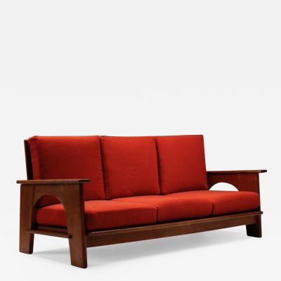 Bas Van Pelt Dutch Oakwood Modernist Lounge Sofa by Bas Van Pelt 1940s