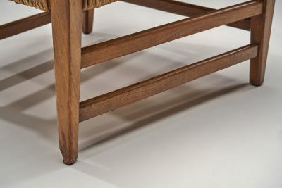 Bas Van Pelt High Back Chair with Wicker Seat by Bas van Pelt The Netherlands 1940s