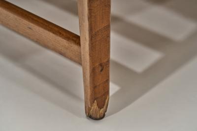 Bas Van Pelt High Back Chair with Wicker Seat by Bas van Pelt The Netherlands 1940s