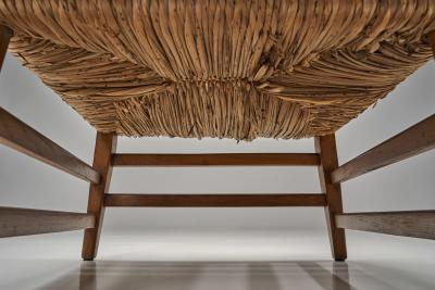 Bas Van Pelt High Back Chair with Wicker Seat by Bas van Pelt The Netherlands 1940s