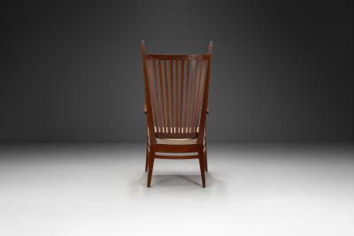 Bas Van Pelt Wooden Armchair with Upholstered Seat by Bas van Pelt The Netherlands 1940s