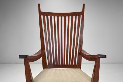 Bas Van Pelt Wooden Armchair with Upholstered Seat by Bas van Pelt The Netherlands 1940s