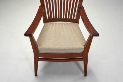 Bas Van Pelt Wooden Armchair with Upholstered Seat by Bas van Pelt The Netherlands 1940s
