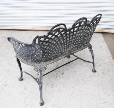 Basketweave Cast Aluminum Triple Arch Settee