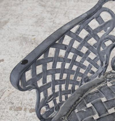 Basketweave Cast Aluminum Triple Arch Settee