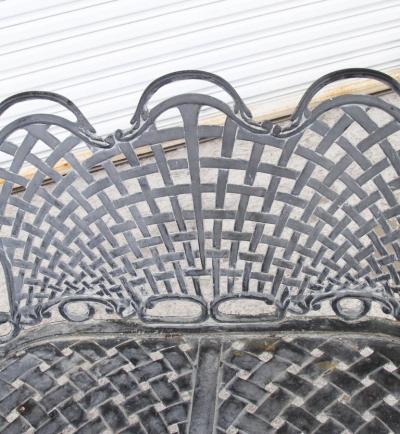 Basketweave Cast Aluminum Triple Arch Settee