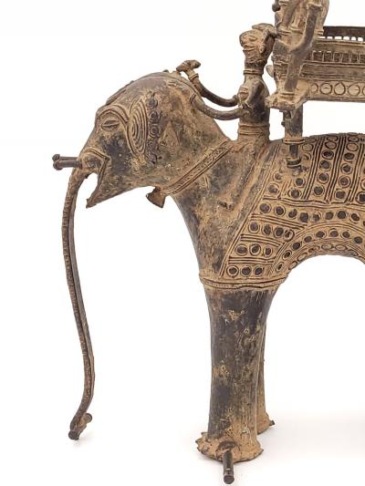 Bastar Gilt Bronze of Elephant with Howdah and Attendants circa 1900