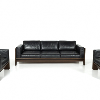Bastiano Sofa by Tobia Scarpa for Knoll leather and Wood Italy 1962