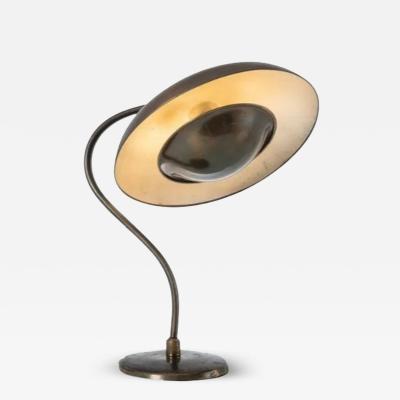 Bauhaus Mid Century Modern Desk Lamp Gilt Metal Germany 1930s