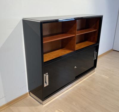Bauhaus Office Cabinet Black Lacquer Mahogany Germany circa 1930