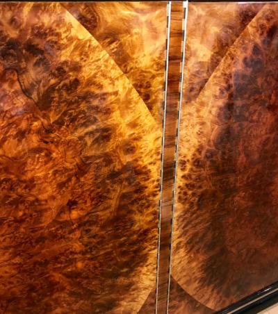 Bauhaus Sideboard Walnut Burl Veneer Black Lacquer Chrome Germany circa 1930