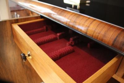 Bauhaus Sideboard Walnut Burl Veneer Black Lacquer Chrome Germany circa 1930