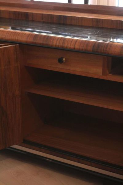 Bauhaus Sideboard Walnut Burl Veneer Black Lacquer Chrome Germany circa 1930