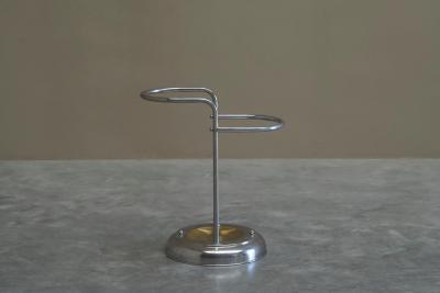 Bauhaus Style Umbrella Stand in Crome Plated Brass 1960s