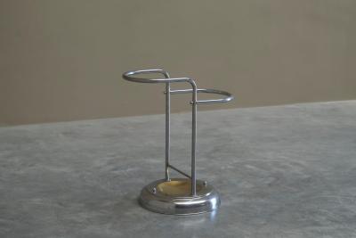 Bauhaus Style Umbrella Stand in Crome Plated Brass 1960s