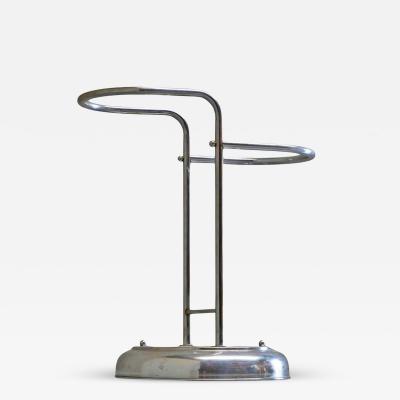 Bauhaus Style Umbrella Stand in Crome Plated Brass 1960s