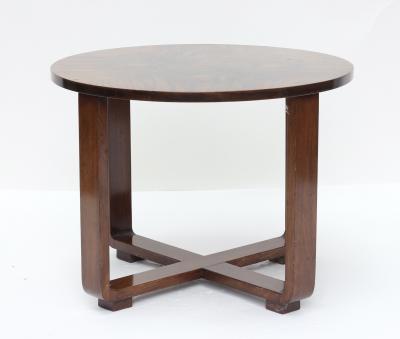 Bauhaus Walnut Round Coffee Table 1920s Germany