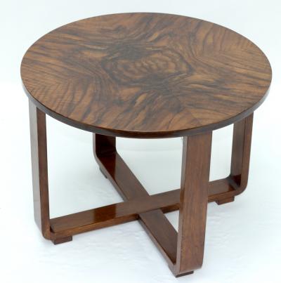 Bauhaus Walnut Round Coffee Table 1920s Germany
