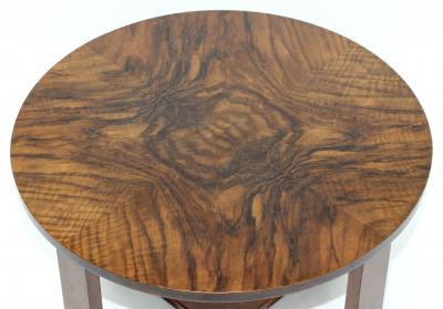 Bauhaus Walnut Round Coffee Table 1920s Germany