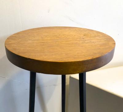 Bauhaus modernist french blond wood pair of side tables