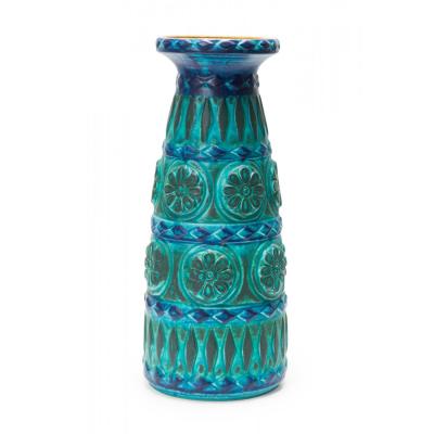 Bay Keramik West German Mid Century Banded Medallion and Diamon Desgin Multi Ton