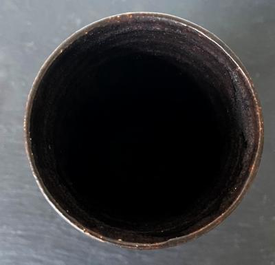 Beatrice Beato Wood Ceramic Geometrical Vase with Black Metallic Glaze Beatrice Wood