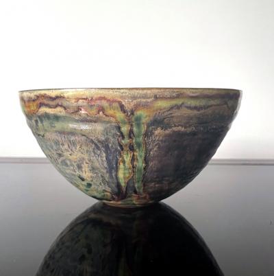 Beatrice Beato Wood Ceramic Lusterware Bowl with Metallic Glaze by Beatrice Wood