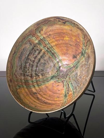 Beatrice Beato Wood Ceramic Lusterware Bowl with Metallic Glaze by Beatrice Wood