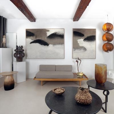 Beatrice Pontacq BLACK CLOUDS ON WHITE BACKGROUND III