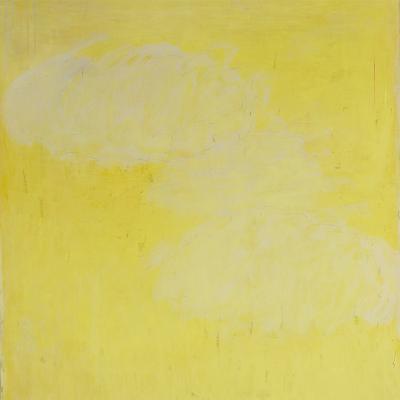 Beatrice Pontacq IMPERCEPTIBLES NUAGES SUR FOND JAUNE ET BLEU Dyptich