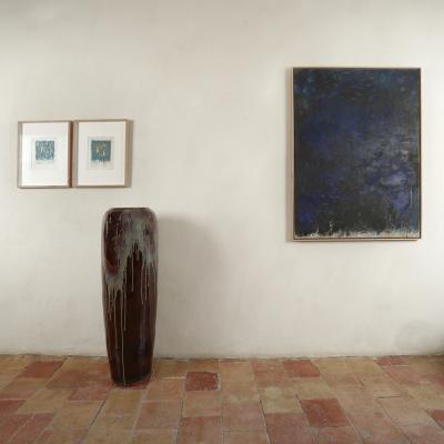 Beatrice Pontacq INDIGO SWARMS Oil and acrylic on a linen canvas