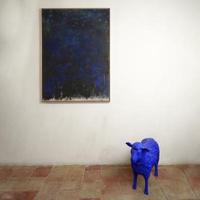Beatrice Pontacq INDIGO SWARMS Oil and acrylic on a linen canvas