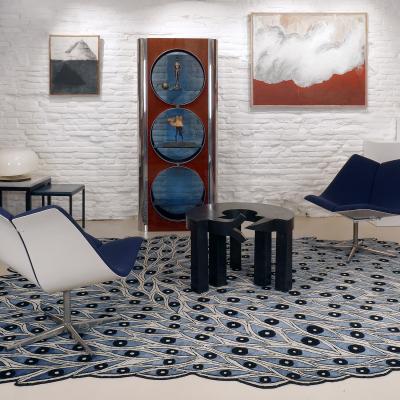 Beatrice Pontacq ISLANDS CLOUD MOUNTAINS BLACK Acrylic and charcoal painting on a linen canvas