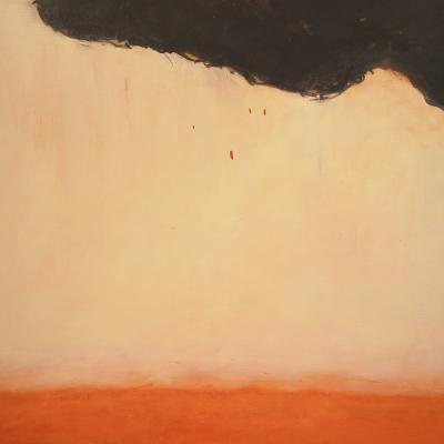 Beatrice Pontacq LARGE BLACK CLOUD ON ORANGE HORIZON