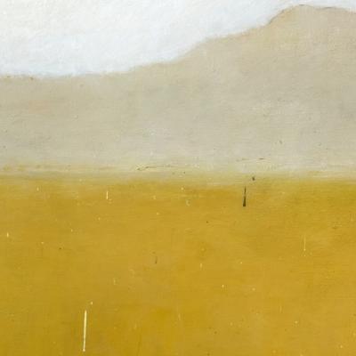 Beatrice Pontacq LARGE WHITE CLOUD YELLOW HORIZON Acrylic on canvas