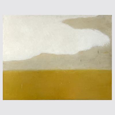 Beatrice Pontacq LARGE WHITE CLOUD YELLOW HORIZON Acrylic on canvas