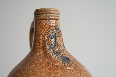 Beautiful 17th C Bartmann Jug Bellarmine Jug German Salt Glazed Stoneware