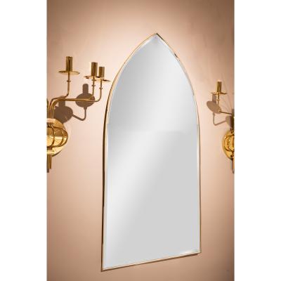 Beautiful Arch Top Mirror with Brass Frame 1970s