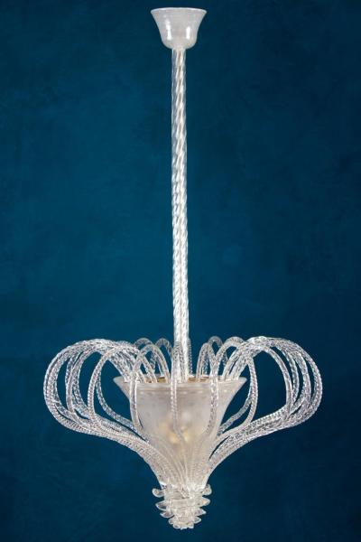 Beautiful Art Deco Murano Chandelier or Lanterne 1940s