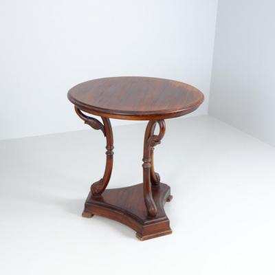 Beautiful Carved Swan Neck Center Table Mid 20th Century