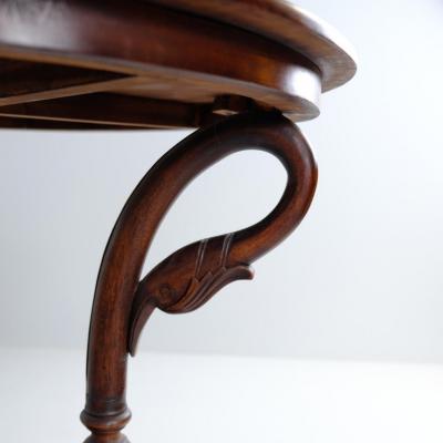 Beautiful Carved Swan Neck Center Table Mid 20th Century