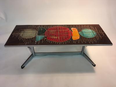 Beautiful Colorful Abstract Design Italian Tile Coffee Table