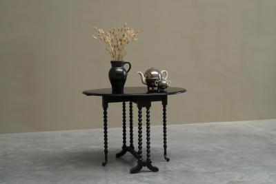 Beautiful Ebonized Bobbin Turned Baby Sutherland Table England Late 19th Century
