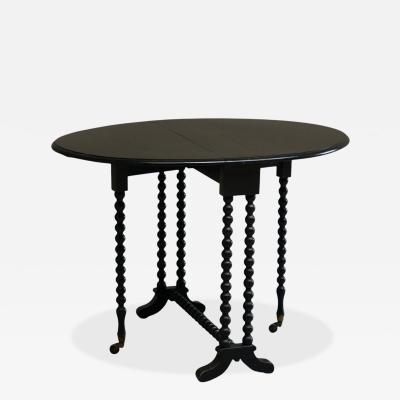 Beautiful Ebonized Bobbin Turned Baby Sutherland Table England Late 19th Century
