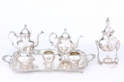 Beautiful English Silver Plate Tea Coffee Service