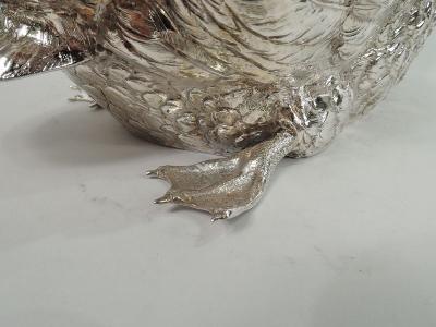 Beautiful German Silver Swan Centerpiece Bowl with Rare Glass Liner