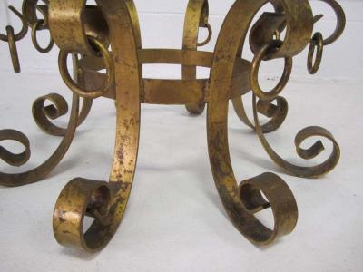 Beautiful Gilded Iron Scroll Coffee Table Hollywood Regency Modern