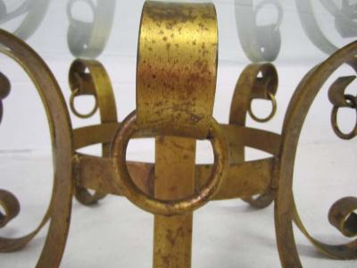 Beautiful Gilded Iron Scroll Coffee Table Hollywood Regency Modern
