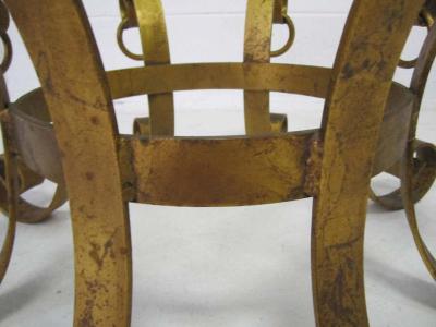 Beautiful Gilded Iron Scroll Coffee Table Hollywood Regency Modern